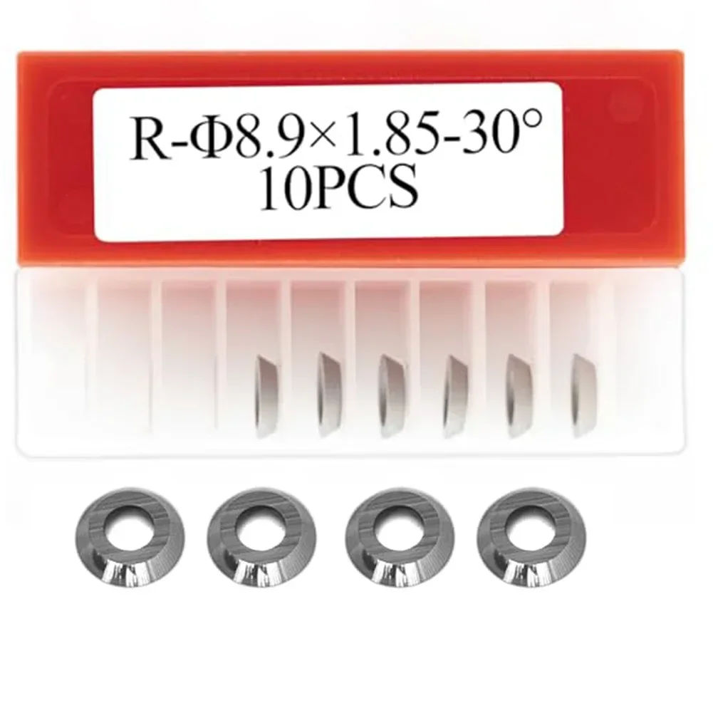 

10pcs Carbide Inserts Round Carbide Blades 8.9×1.85mm-30° For Woodworking Lathe Tools Cutting Tools Metalworking CNC Blades