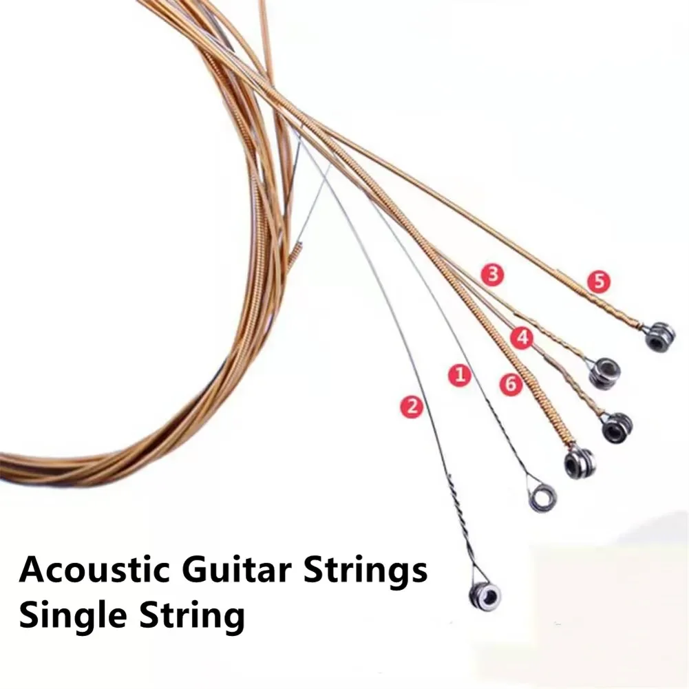 Guitar Long Lasting Single String Replacement Set For Acoustic Guitars E B G D A Gauges 012 014 024 027 035 040 Guitar Parts - Image 3