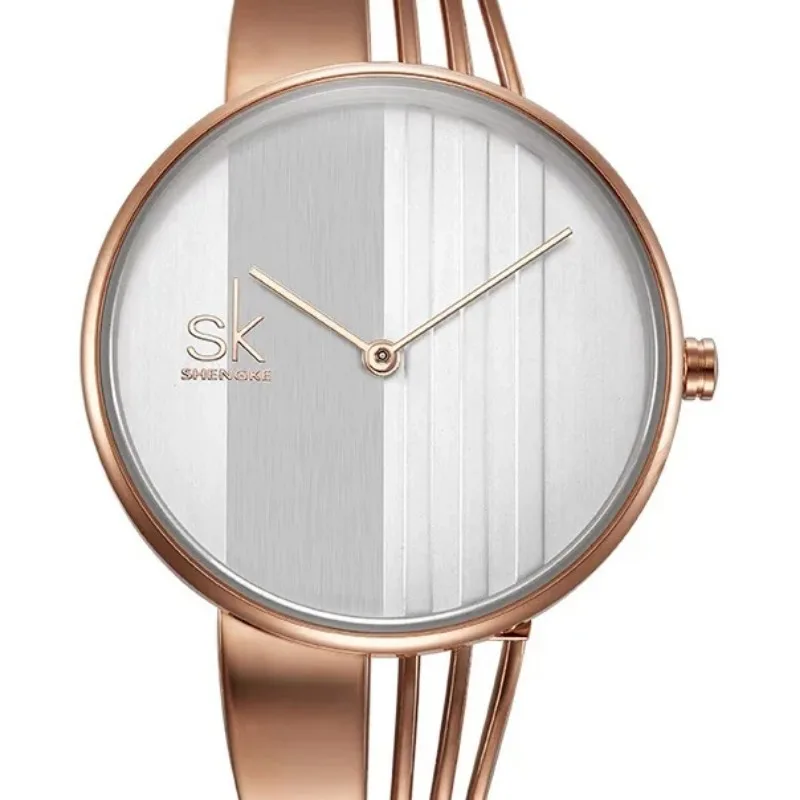 Women\'s Watch Fashion Creative Stripe Ladies Quartz Wristwatches Minimalist Two Pin Waterproof Women\'s Clock Reloj Para Mujer