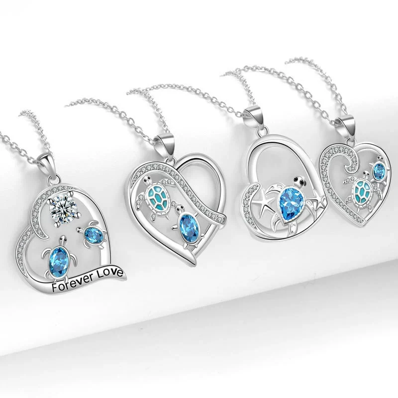 Small Turtle Necklace Maternal Love Necklaces Bracelet of Women 925 Silver Jewelry Fashion Romantic Mother's Day Gift KOFSAC