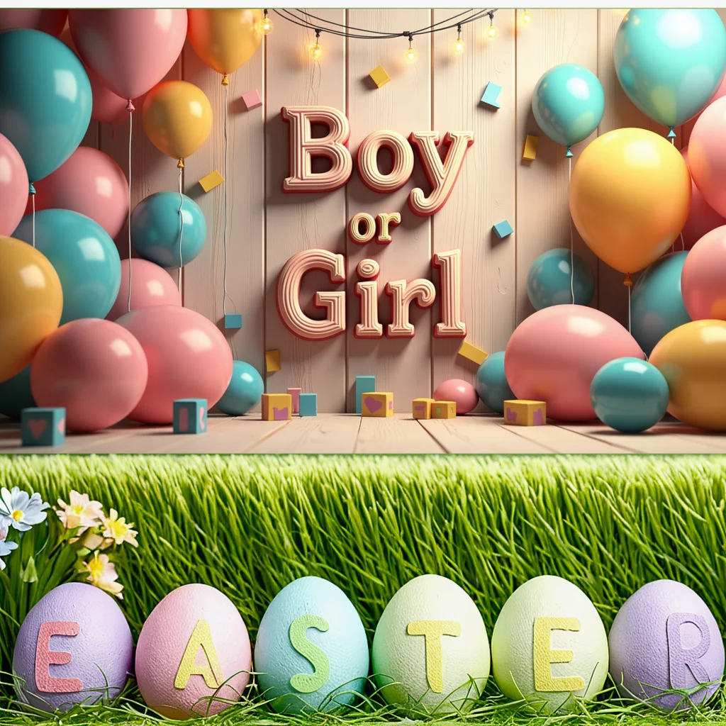 Gender Reveal Backdrop Banner Baby Shower Party Background Balloon Garland Gender Reveal Celebration Event Photo Background