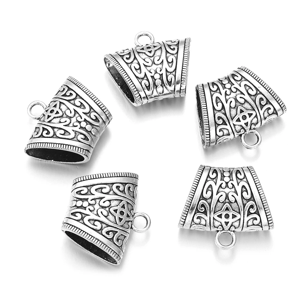 5 teile/los antike silberne Farbe hohlen Anhänger Charme für Schmuck machen DIY Halskette Armbänder Tasche Kleidung Charme Accessoires – Detail 8