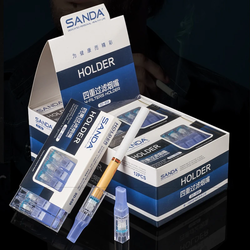 

SANDA 96pcs Disposable Smoking Pipe Filter Cigarette Holder Tobacco Tar Reduce Smoking Accessories Cleaning Container ts858