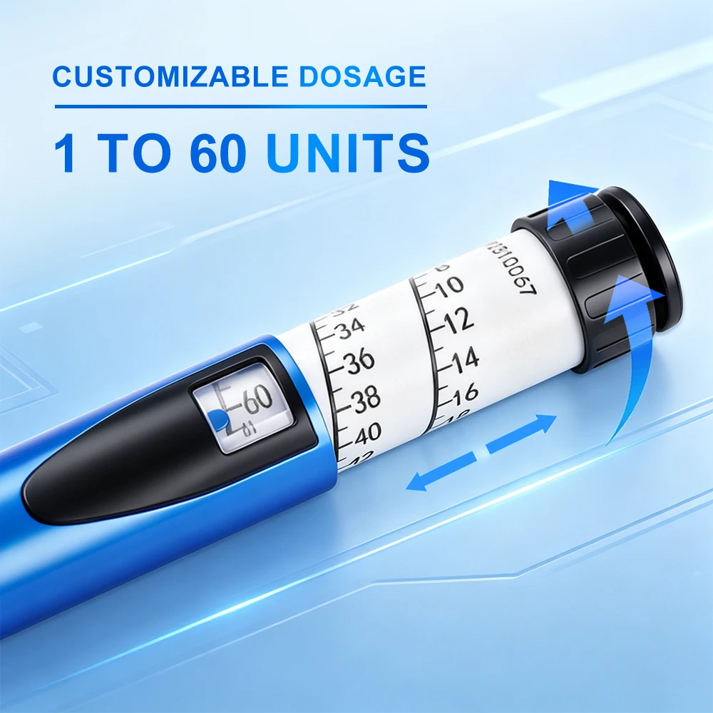 60 Unit Insulin Pen Injector, Peptide Injection Pen for V2, Reusable Research Pen Injector with Travel Case & 1PCS 3ml Cartridge