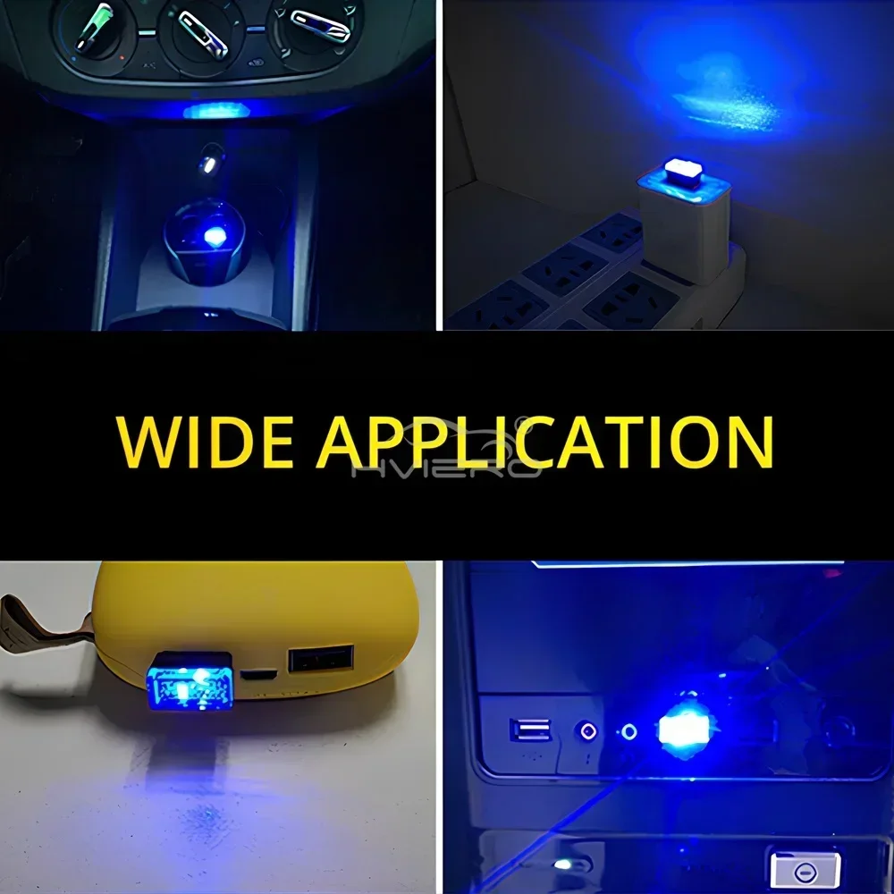 Car USB LED Atmosphere Lights Decorative Lamps Emergency Lighting Welcome Light PC Portable Plug Play Red Blue Auto Interior Led