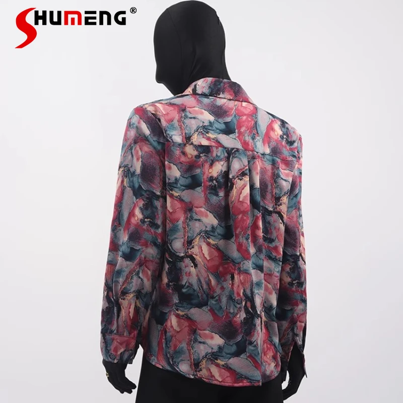 Stylish High-end Niche Design Printed Shirts Men's 2025 Spring Summer New Fashion Handsome Tops Male Trendy Loose Comfort Shirts