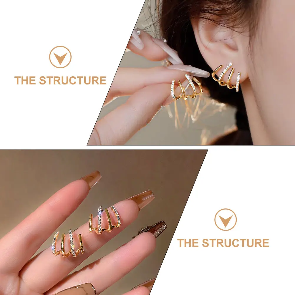 1Pair Exquisite Claw Shaped Ear Studs Fine Workmanship Easy Wear Take Off Events Bright Luster Long Time Use