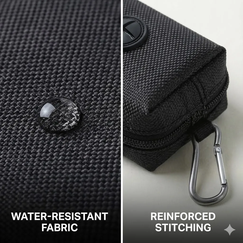 Tragbare Mini-Kopfhörer-Tasche Reißverschluss-Etui für AirPod Datenkabel-Organizer Box Schlüssel-Münzhalter mit Clip Outdoor Kleine Aufbewahrungstasche – Detail 3