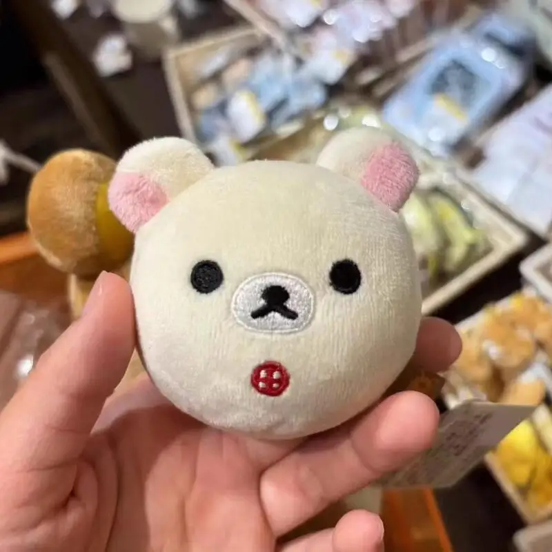 かわいい日本のリラックマぬいぐるみピンチボール、ゆっくり戻るクリエイティブなストレス解消おもちゃ、バックパックチャーム、漫画ふわふわキーホルダーギフト ﻿