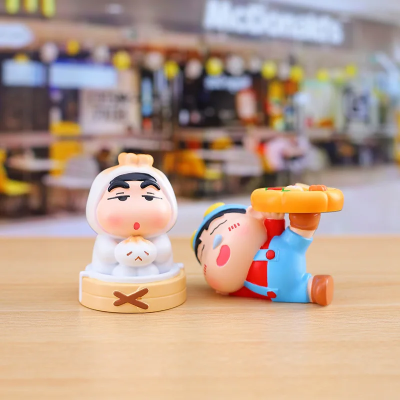 1 Pz Stile Casuale Anime snack Crayon Shin-chan Q Versione Action Figure PVC Modello Giocattoli Desktop ornamento Collezione Regali in scatola