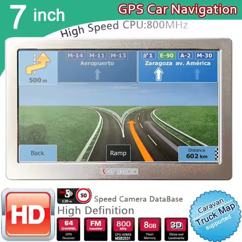 7 inch HD GPS Portable Navigation 2026 Maps for Europe Russia Car TRUCK CAMPING Caravan Navigator Sat Nav Free Lifetime maps S20