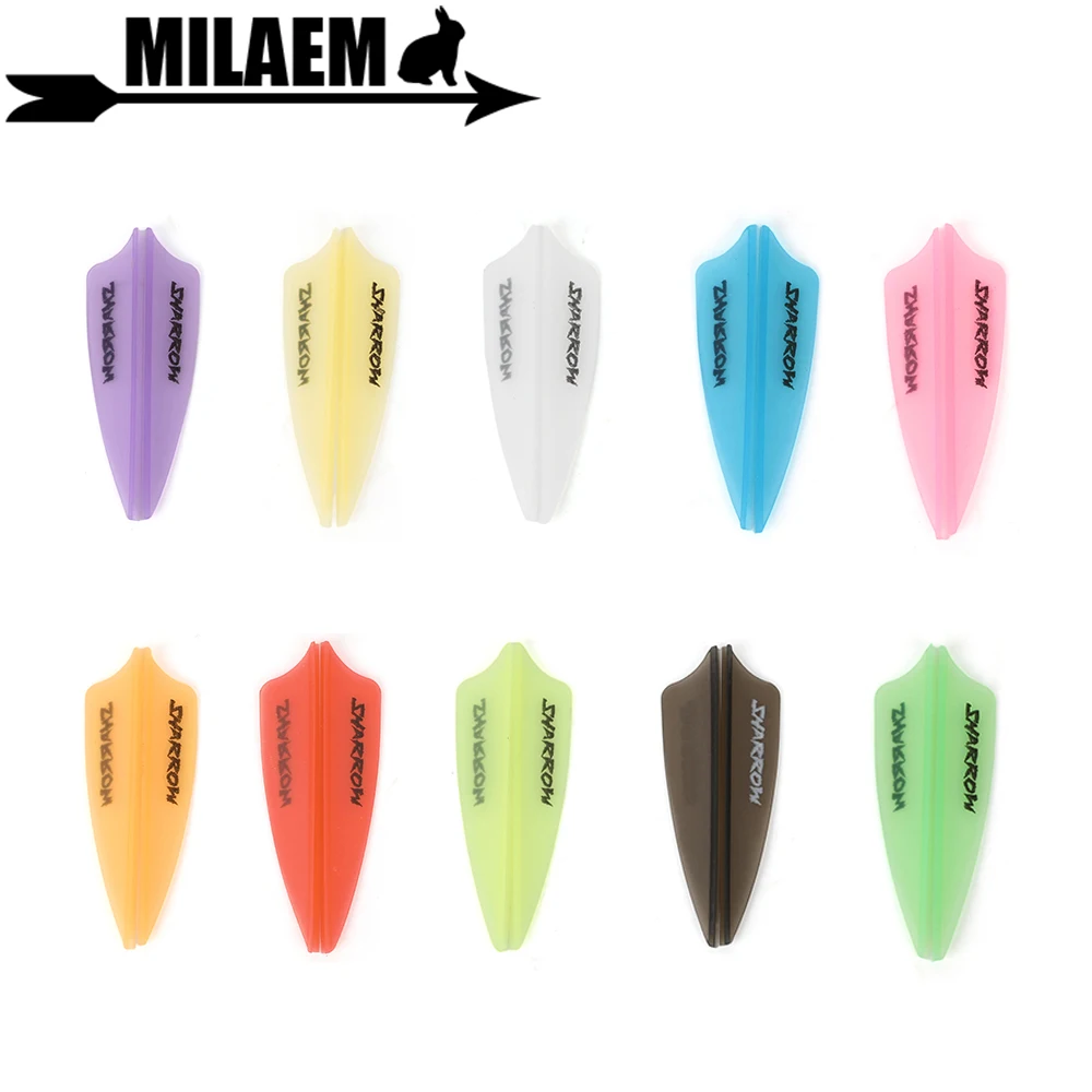 

2/3/4 Inch Arrow Vane 50pcs Archery Rubber Feather Transparent Arrow Fletches Fletching Bow Hunting Shooting Target Accessories