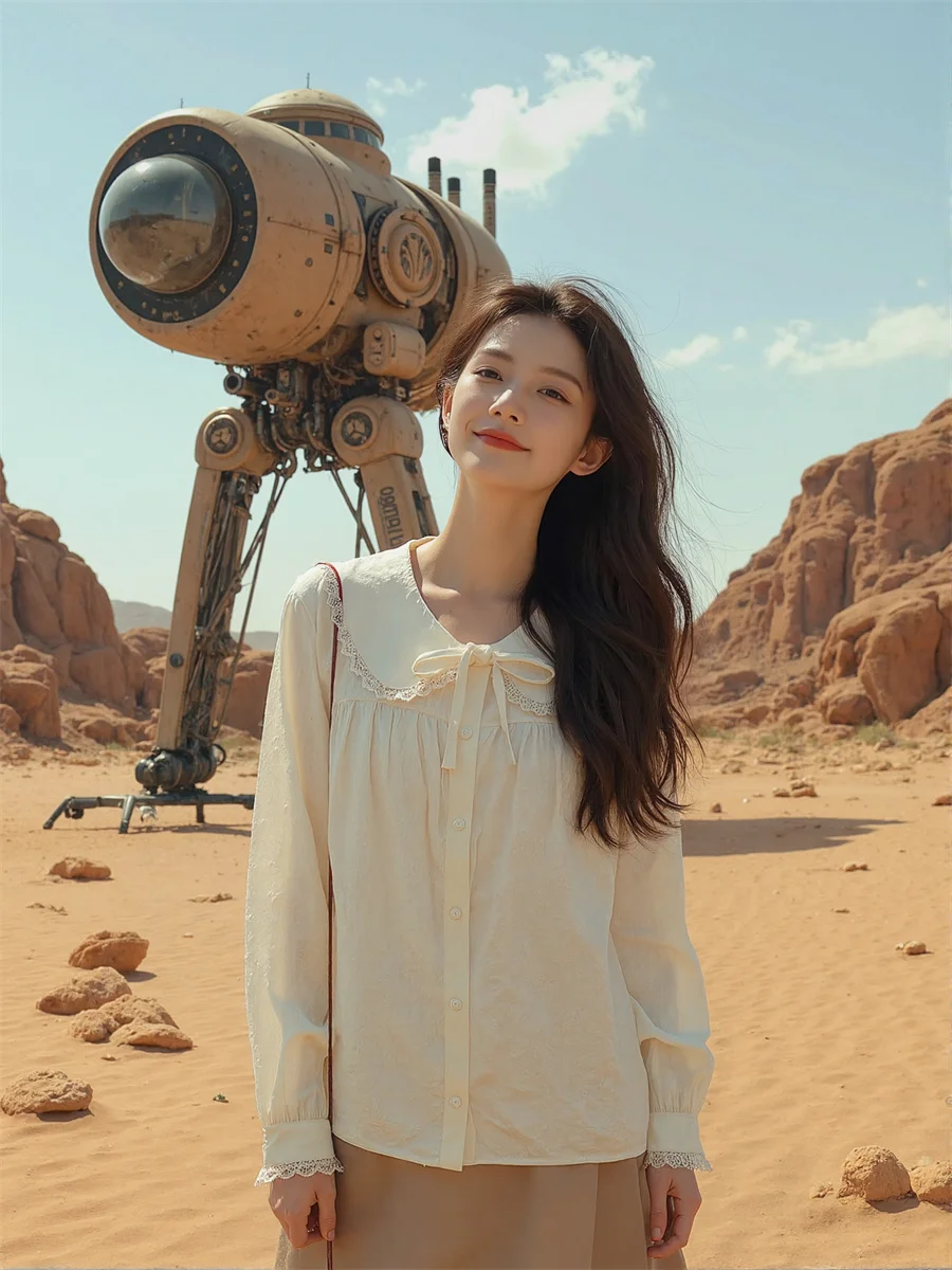 Veterschoenen Leuke effen shirts Jaren 2000 Blouses Dameskleding Lente Elegant Modieus Trendy Modern Stedelijk Populair Dame Verkopen Hot OL