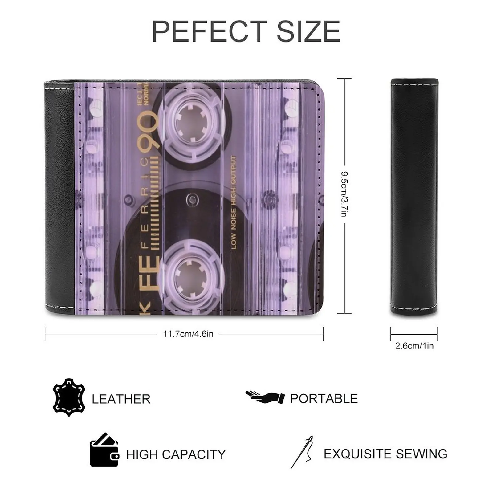 Transparent Cassette Tape Soft Men Wallets New Purse Credit Card Holders For Male Purses Men Wallet Vintage Radio Retro