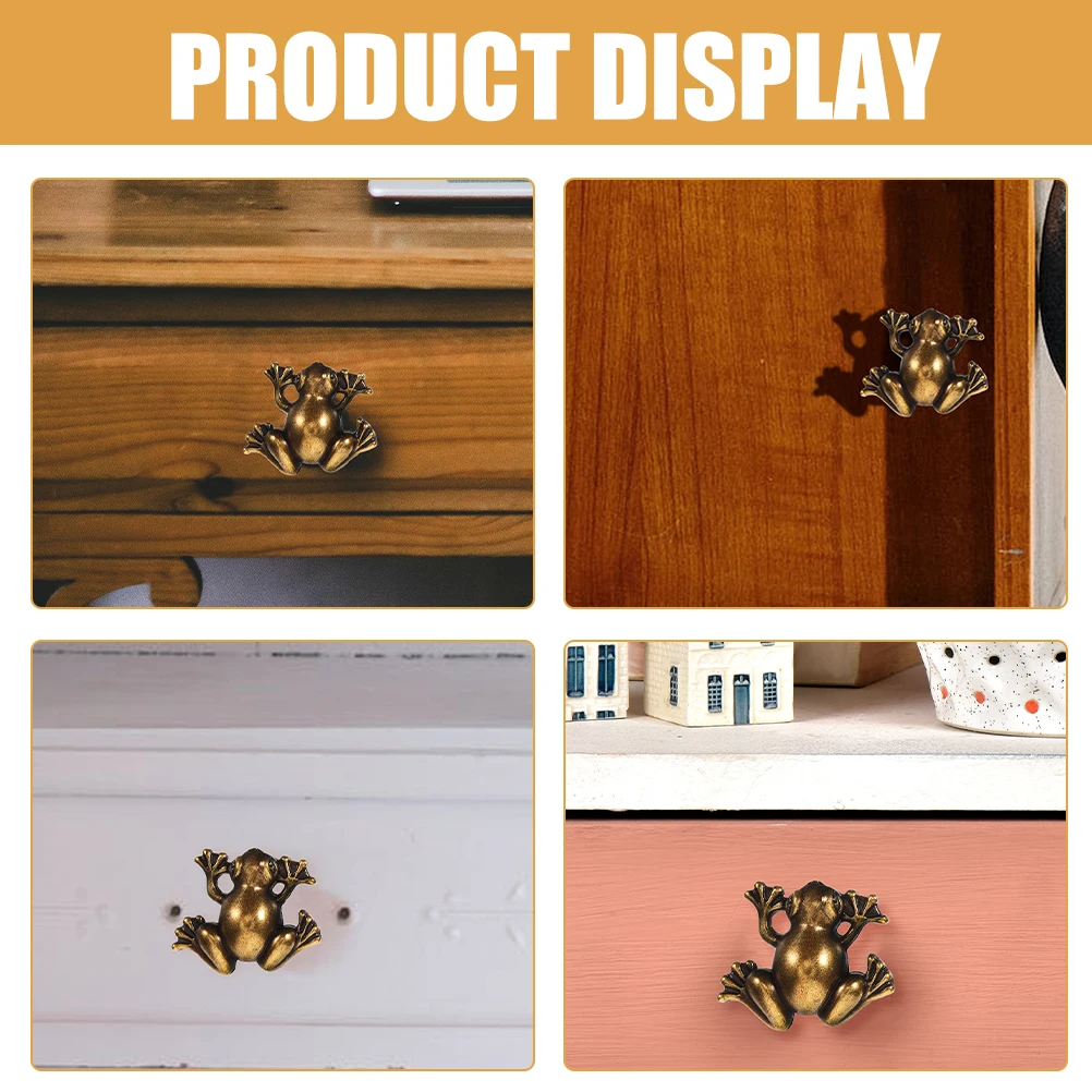 

4pcs Metal Frog Cabinet Door Cupboard Knobs Vintage H Knob Black Zinc Alloy Pull Vintage Drawer Wardrobe Hardware