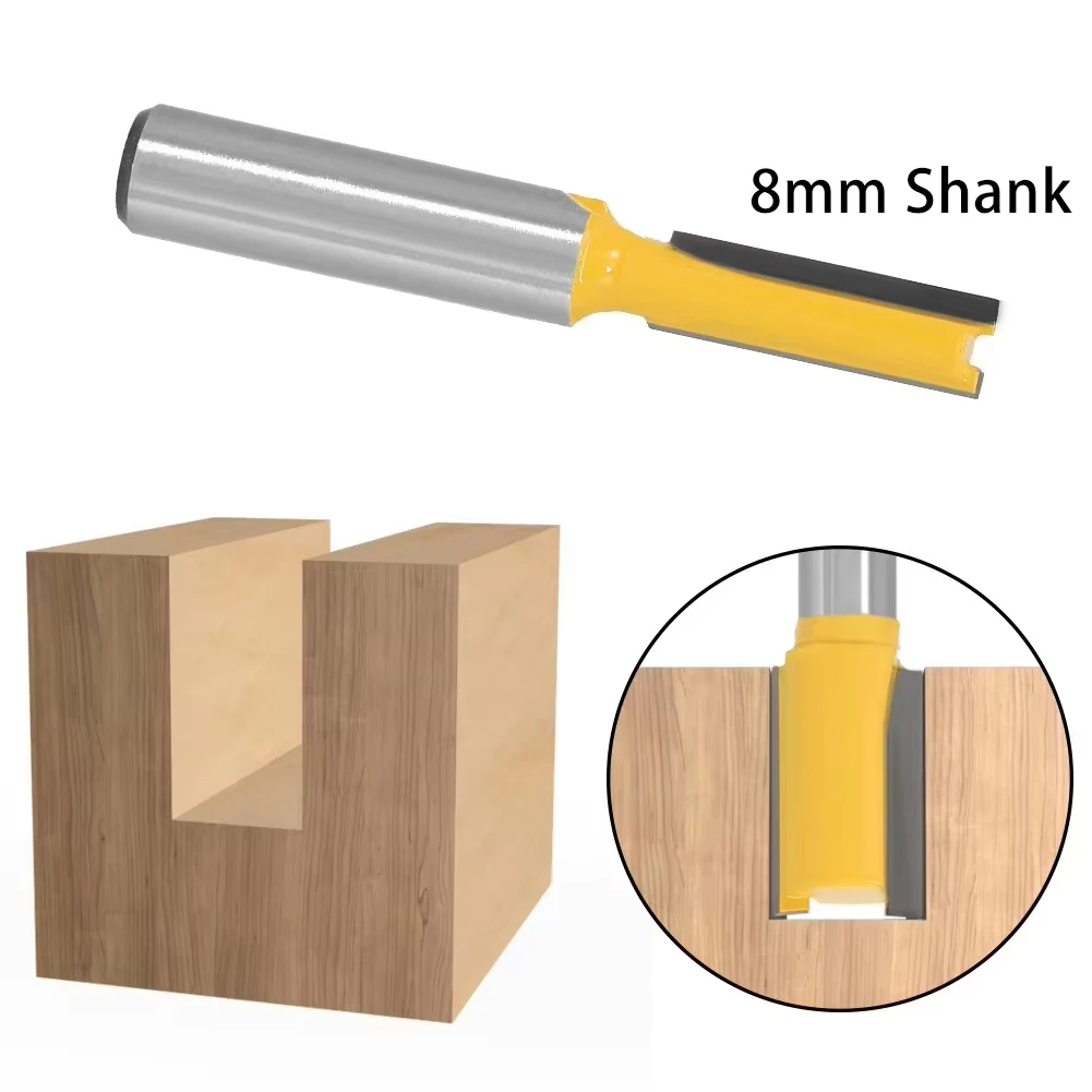 8mm Shank Straight Wood Router Bit For Wood Grooving Slot Cutting On Wood Trimmer And Engraving Machine Milling Cutter