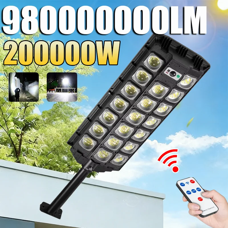 LED Most Powerful Solar Light Soalr Lamp 20000W Motion Sensor Garden Lamp Wall Light Outdoor  Super Bright Street Light