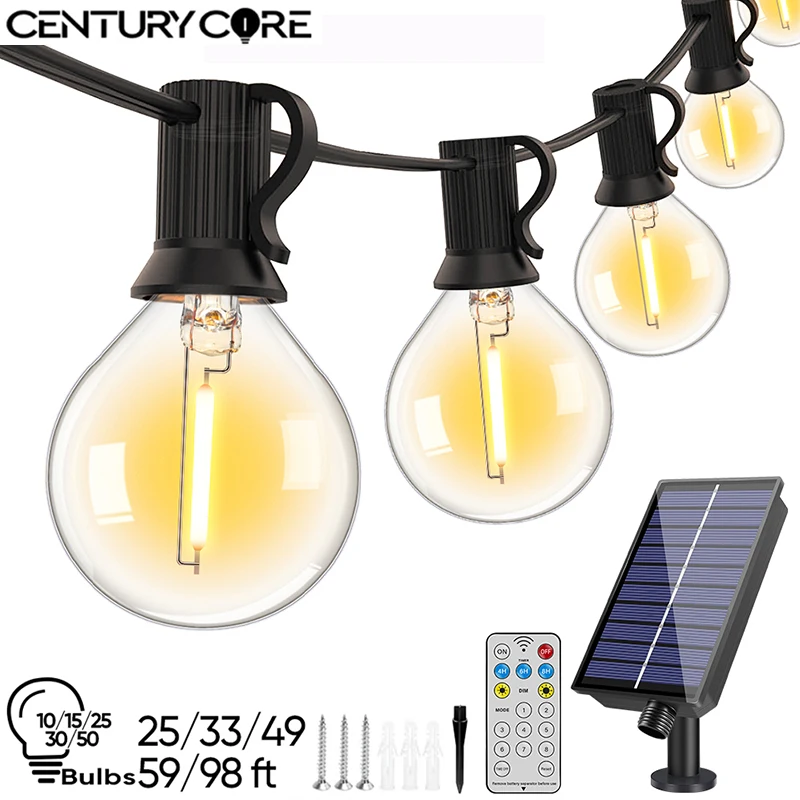 

Led G40 Solar String Lights 24V E12 USB Rechargeable Solar Light With Remote Decoration Light Outdoor Waterproof Garden String