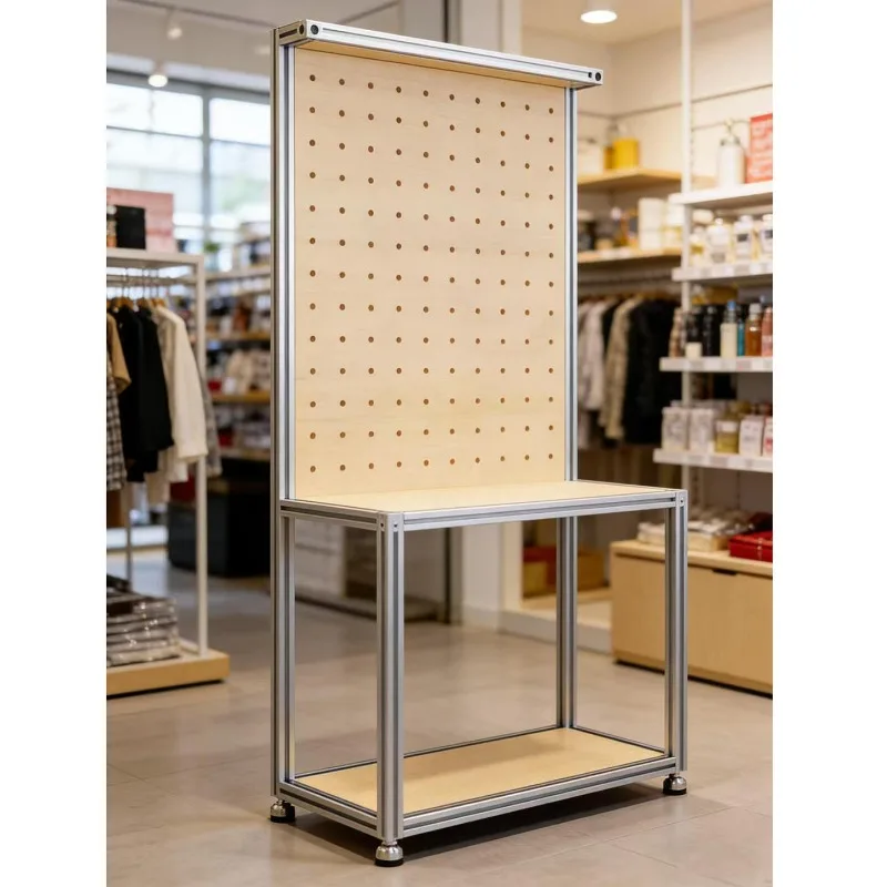 Aluminum profile marine plate jewelry display cabinet, product display cabinet hole plate shelf, commercial shelf display shelf