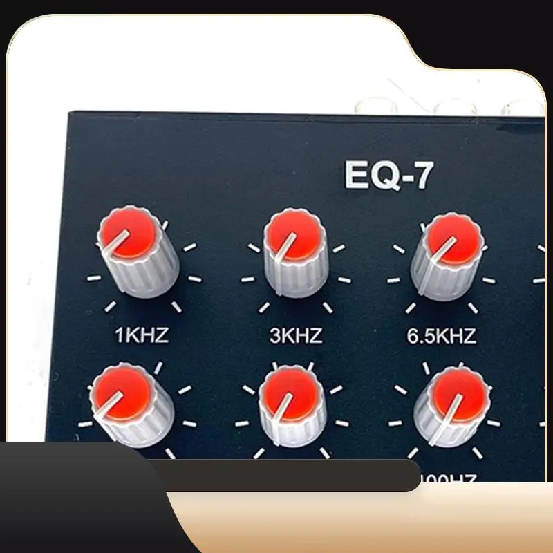 

EQ-7 Audio Signal Headset Amplifier 7-Band EQ Equalizer 2 Channel Digital Sound Equalizer +12V Power Adapter-T44C