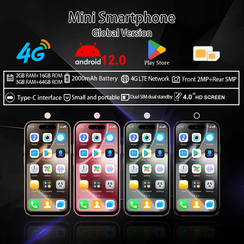 Return to classic size! ONEMYTH M17 Pro: Android 12 Small Screen Flagship, 2000mAh Battery, 4.0-inch One Handed Mini Phone
