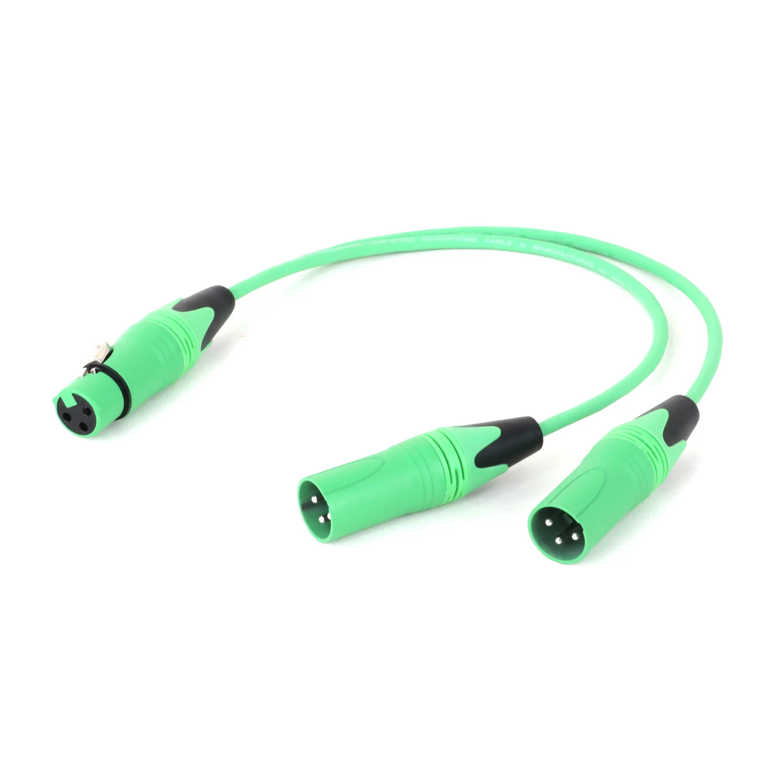 GuerGuo Professional 3Pin XLR Female Jack To Dual 2 Male Plug Y Splitter Cable Color XLR Adapter Cord 0.3M 0.5M