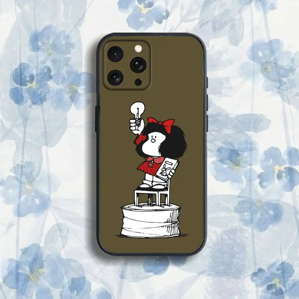 Cute-S M-Mafaldas-ES Phone Case For iPhone 17,16,15,14,13,12,Pro,Max,Plus,E,SE4,Air,Mini Black Soft Box