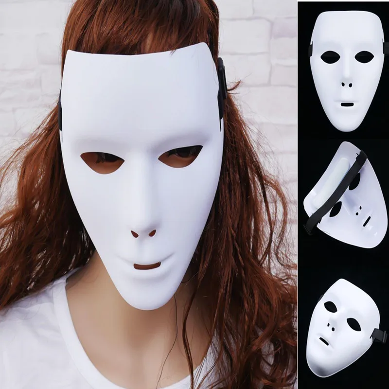 ฮาโลวีน PVC สีขาวหน้ากากปิดหน้า Hip-Hop ผู้ชายและสตรี Eyemasks พรรคชุดคอสเพลย์ผู้หญิงของตกแต่งงานแต่งงาน Prop