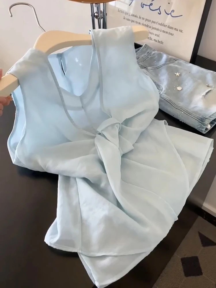 

Корейский летний жилет-топ из шелка Neline для женщин, новинка, рекомендуемый, нежный, легкий, изящный