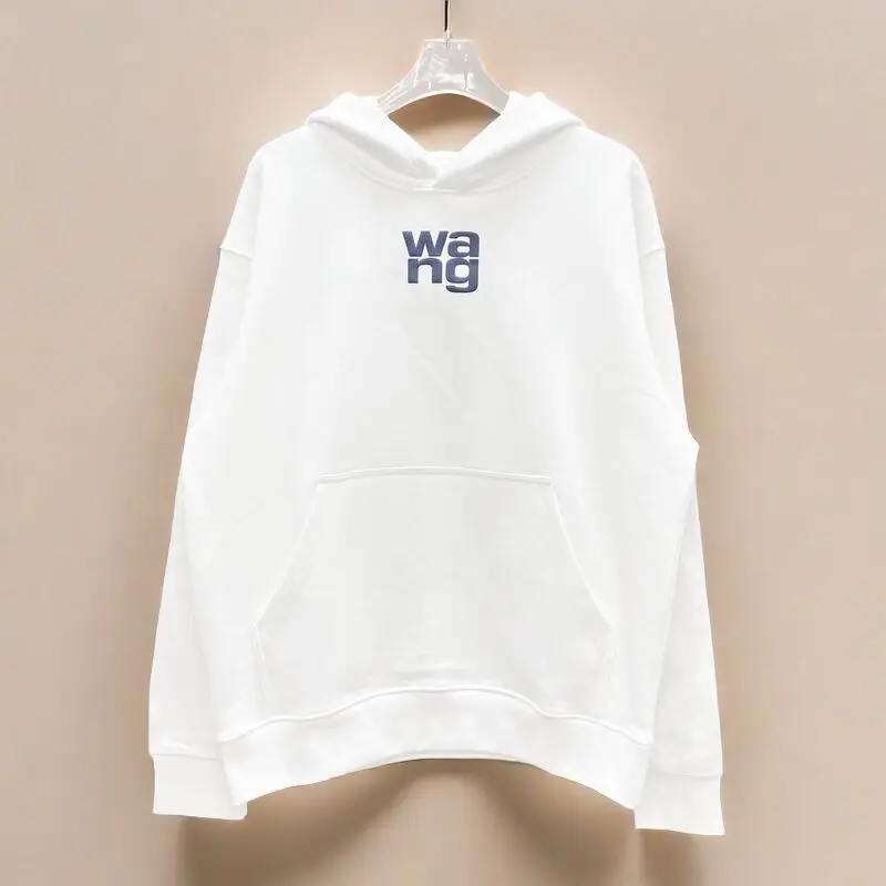 Men's and Women's Pure Cotton Hoodie AW King Brand Letter Printing Jumper Loose Men's and Women's Couples Trend Fleece Top