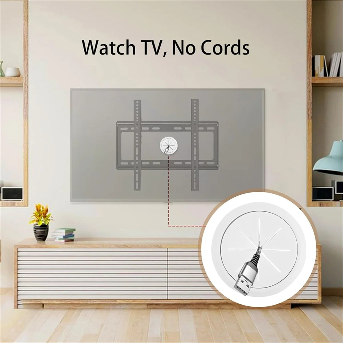 4 Pack Wire Concealer for Wall Mounted TV, 2-3/8 Inch (60Mm Hole) TV Wall Wire Concealer, Wall Cable Management Kit DY