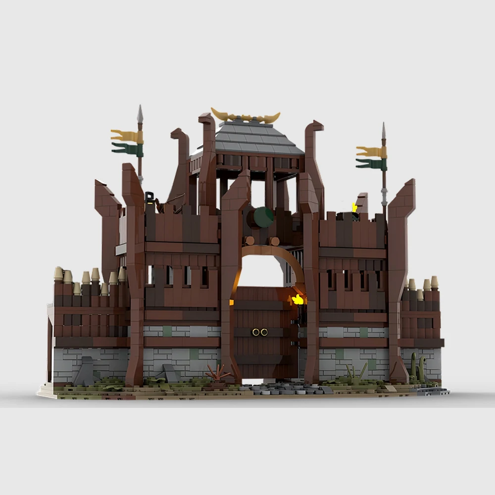 Moive Series Rohan Gate Building Blocks MOC-139386 Ring Idoras Door Retro Medieval Gate Assembly Model Puzzle Toy Birthday Gift