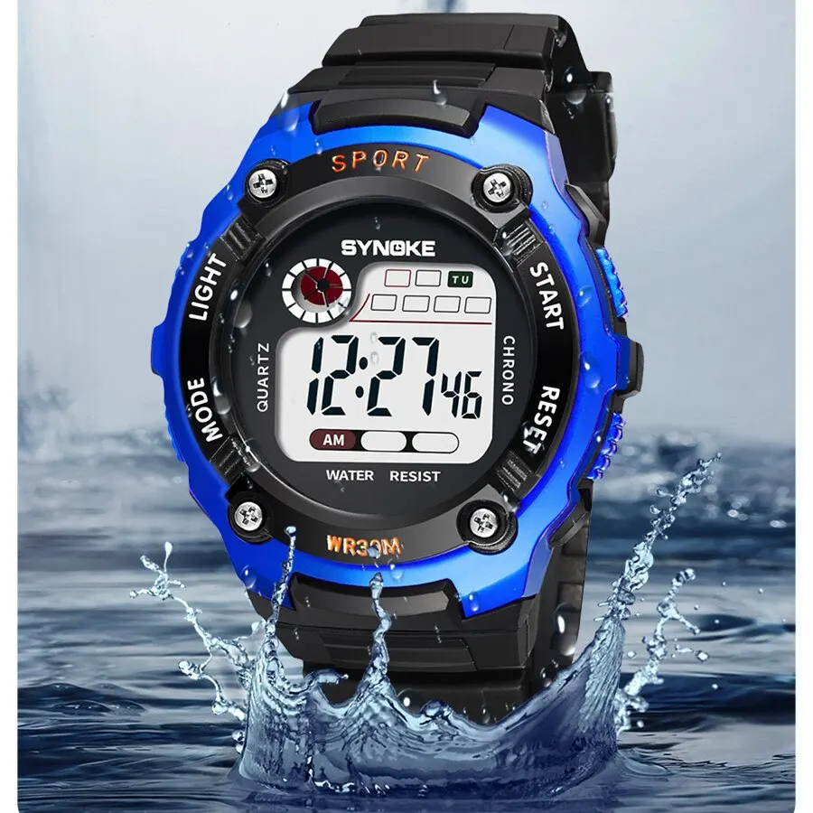 SYNOKE Electronic Watch For Men Sport Watch Multifunction Military Sports Waterproof Luminous LED Digital Student Fashion