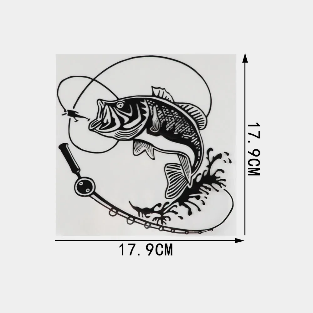 

Boutique Decoration - new car creative fishing silhouette vinyl sticker, waterproof and sunscreen Black / silver 17.9cm-17.9cm