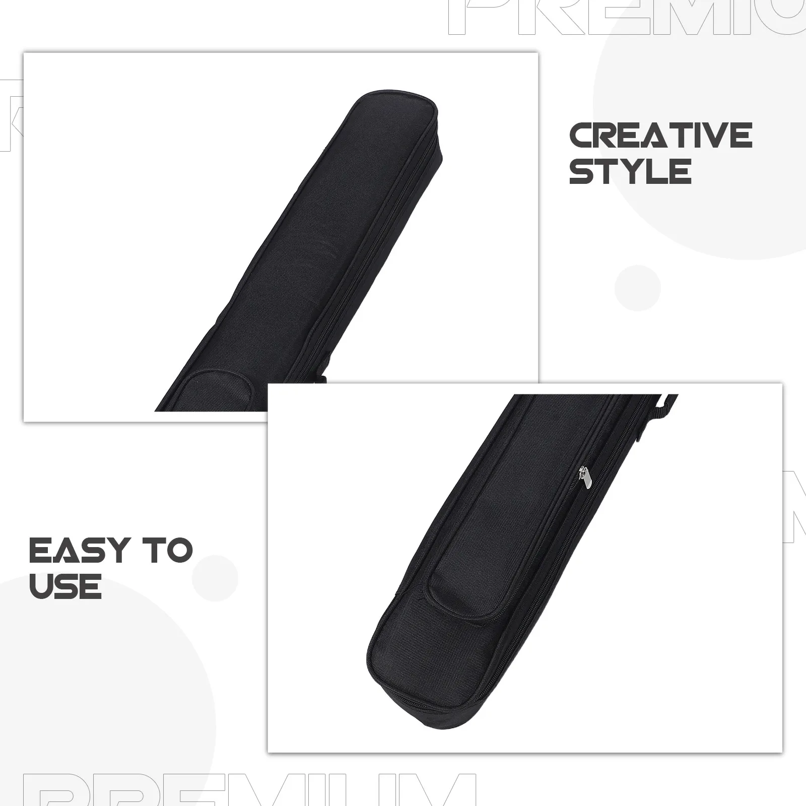 Portable Pool Cue Bag - Padded Oxford Cloth Billiard Stick Case with Shockproof High-Density Lining for Travel Home Use