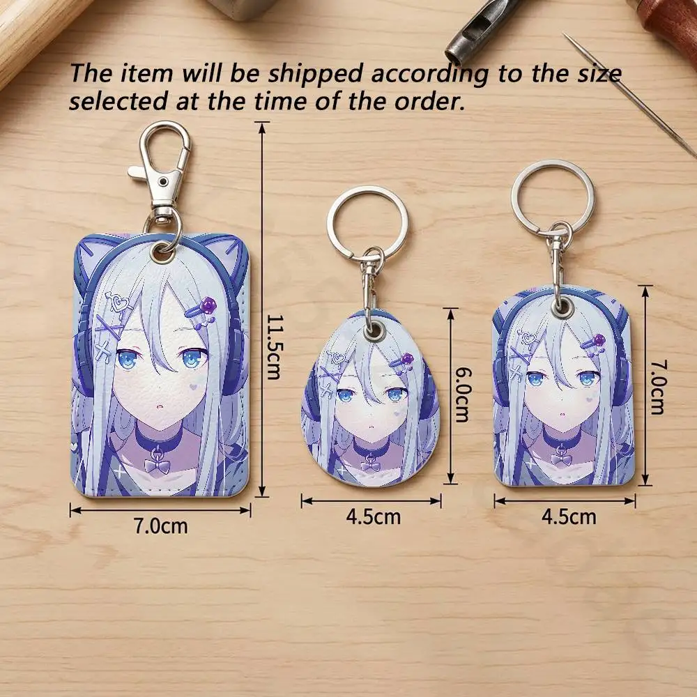 Project Sekai Y-Yoisaki Kanade Rectangle Card Case Keychain Access Card Bag Key Tag Ring Leather Card Holder Key Ring Access - view 4
