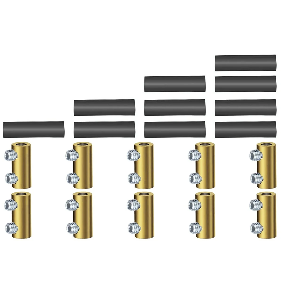 10PCS 10 AWG Gauge Wire Connector Nut Kit, 60A Quick Wiring Connection Terminal with Screws and Heat Shrink Tube