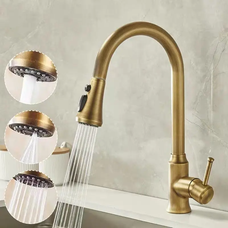 Single pull faucet sink 14 copper European and American French simple hot and cold rotating creative raise table basin
