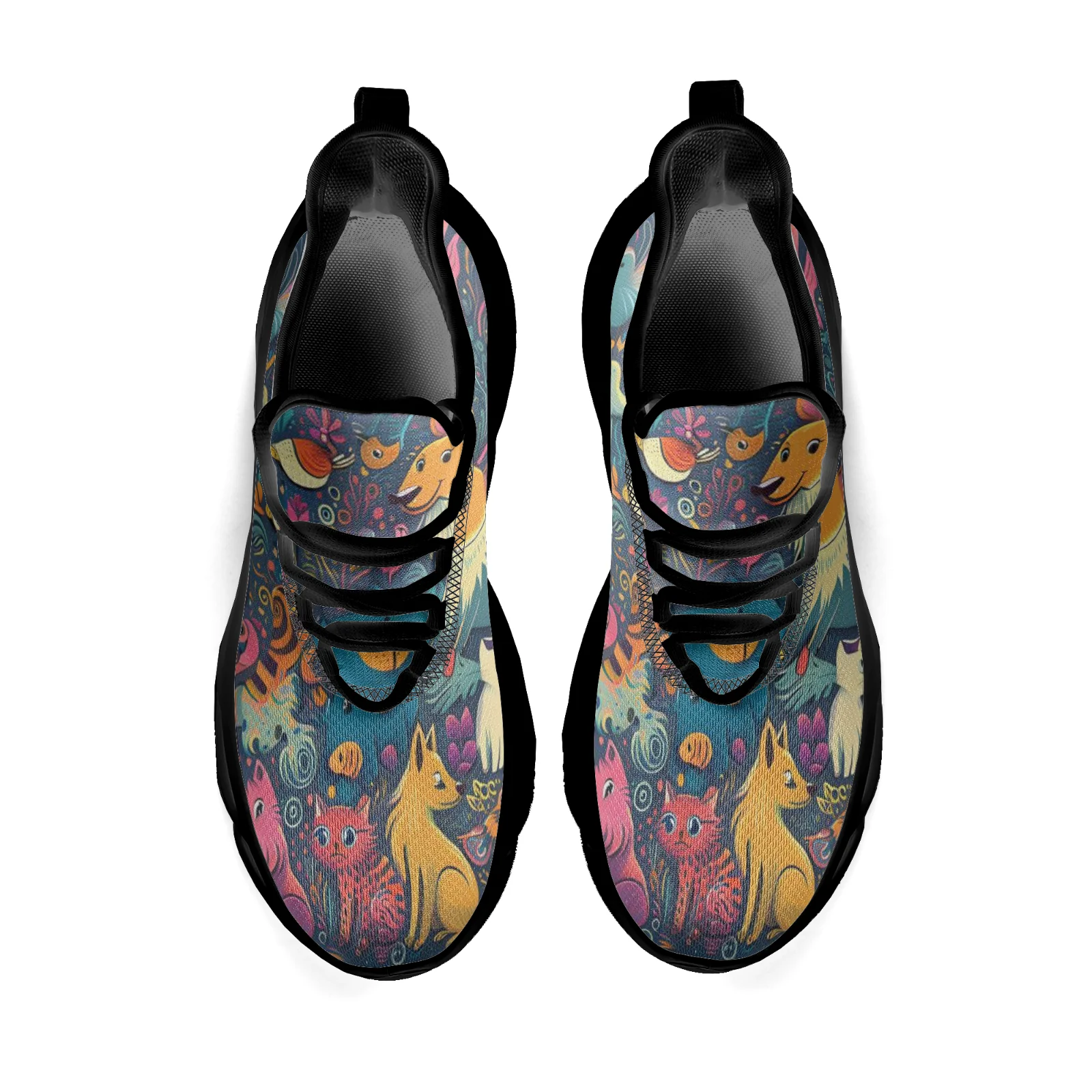 أحذية رياضية كاجوال للرجال والنساء بطباعة فنية، أحذية رياضية خفيفة الوزن وجيدة التهوية