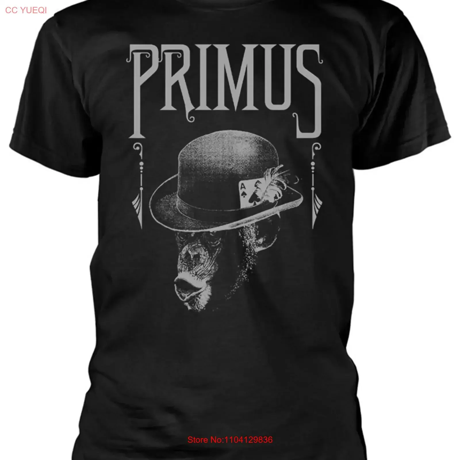 Primus Monkey Black T Shirt NEW OFFICIAL vintage Washed Breathable Slightly Comfortable Soft homme Top For Everyday Wear Casual