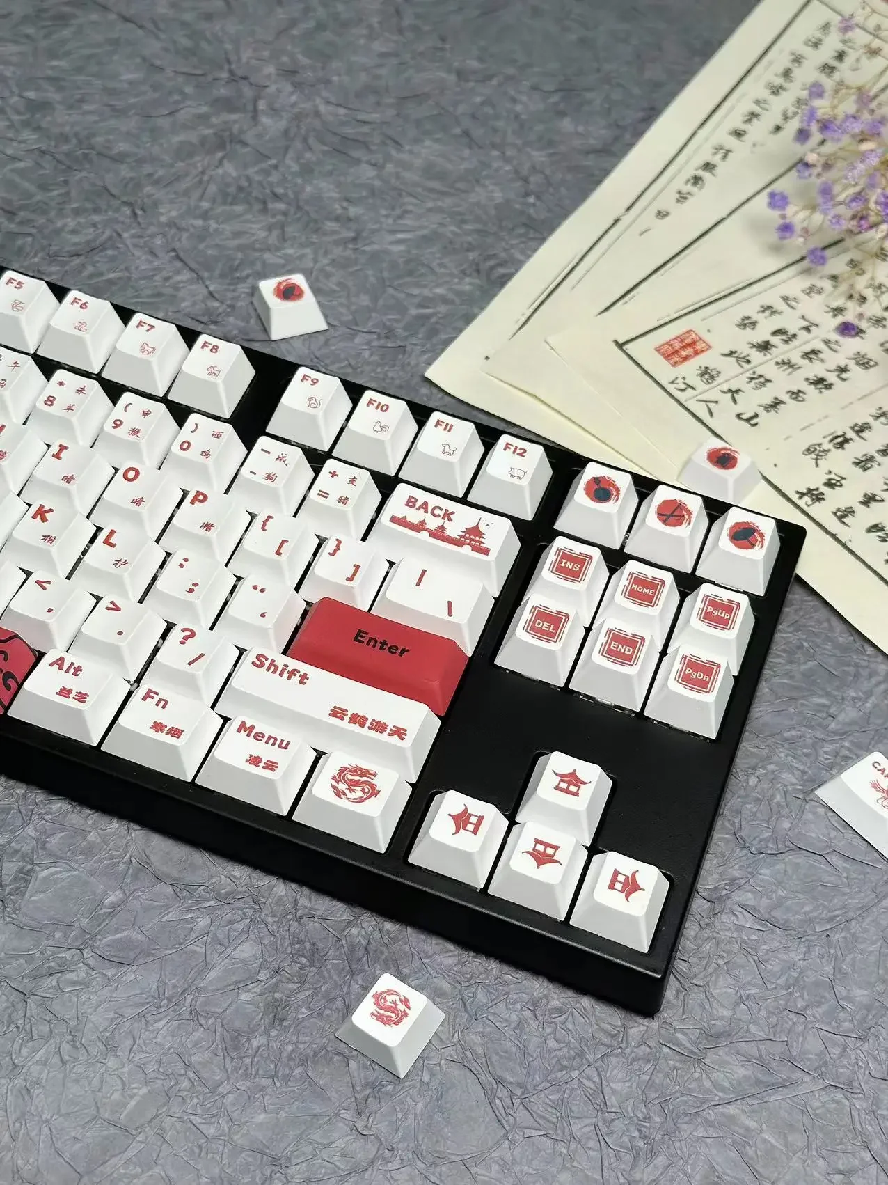 Original factory height small full set, sublimation process PBT material keycap