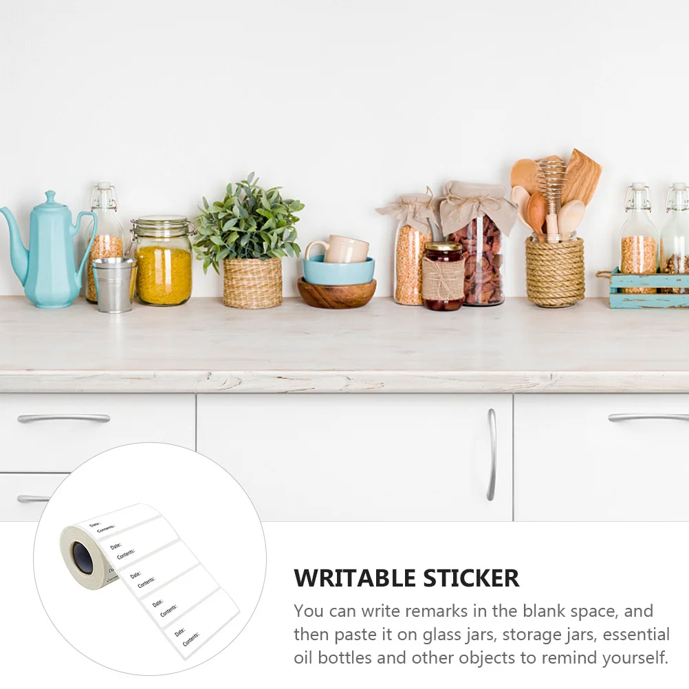 500 قطعة ملصق التاريخ تسميات ذاتية اللصق قابلة للكتابة لتصنيف الطعام المنزل مكتب المطبخ تخزين الجرار زجاجات الزيت العطري