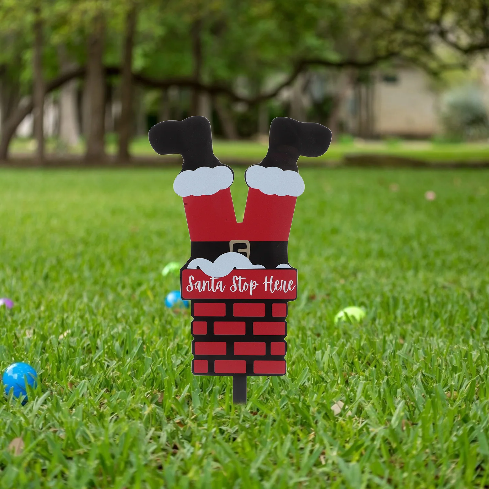 

Outdoor Christmas Yard Sign with Stake Acrylic Garden Decoration for Lawn Pathway Entrance Festive Holiday Atmosphere Easy Setup