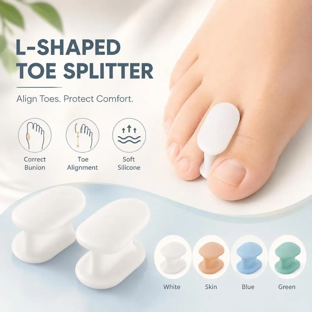 1 Pair Moisture Resistant Big Toe Separator I-Shaped Structure SEBS Toe Spacer Skin Friendly Soft Flexible