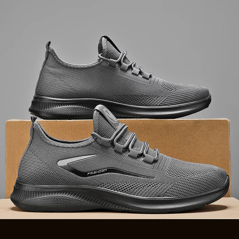 

Men's Breathable Knit Athletic Sneakers Lightweight Casual Running Shoes Comfortable Non-Slip Walking Shoes for Male