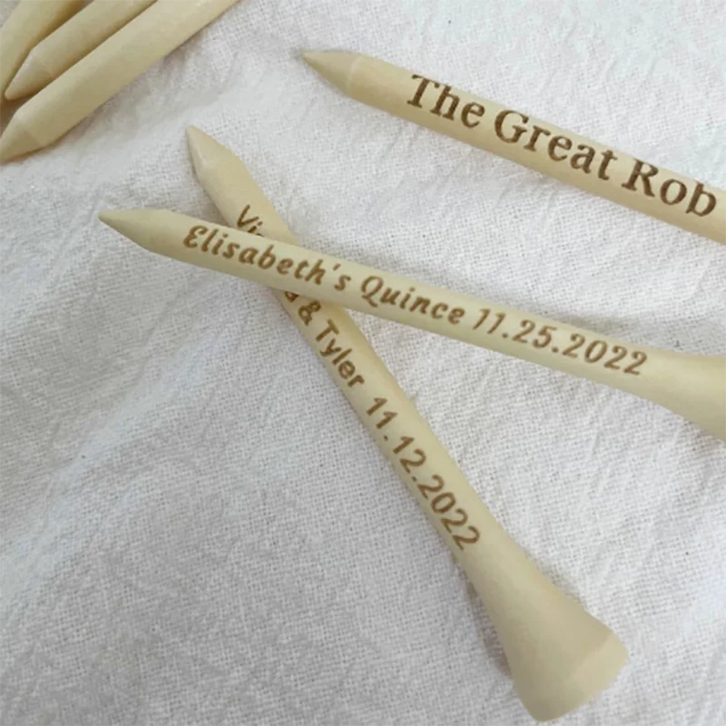 Personalized Golf Tees Custom Engraved Golf Tees Wooden Ball Stud Wedding Gift Favors Father\'s Day Gift Natural Wood