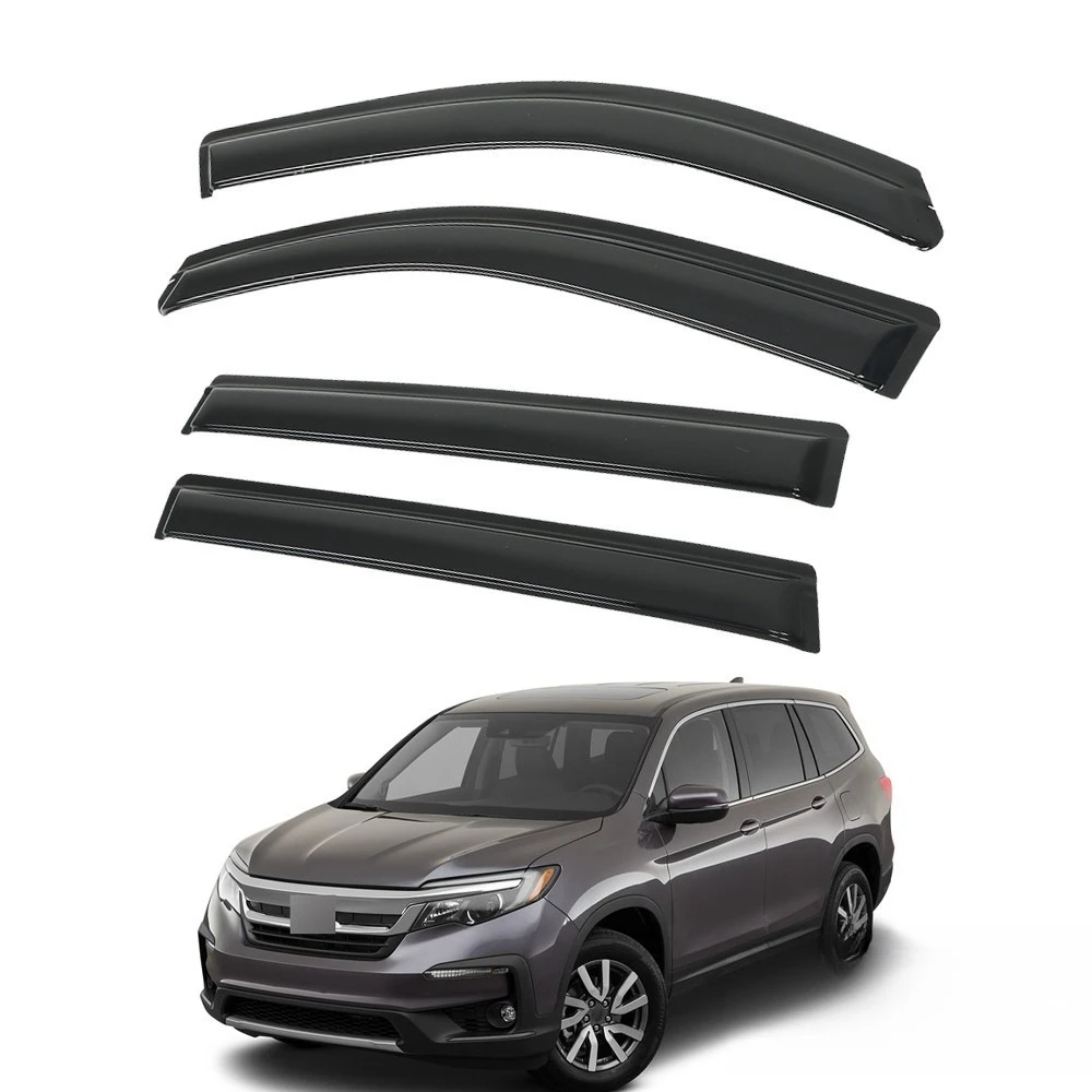 Window Visors Rain Sun Guard Vent Shades Deflector 4pc For Honda Pilot 2016-2022