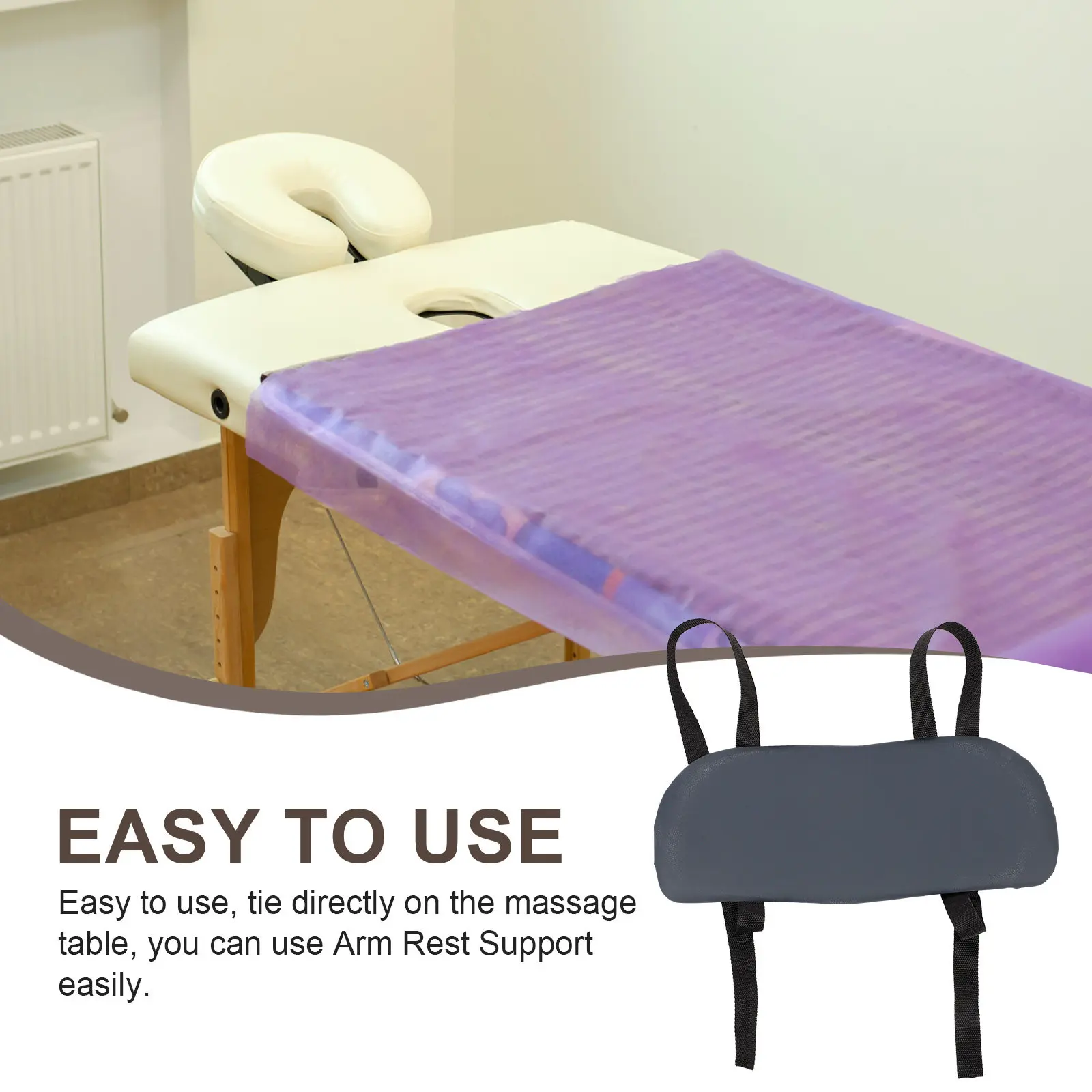 

Портативная подставка для рук для массажного стола, удобный материал из полиуретановой губки, эргономичный дизайн, аксессуар для косметической кушетки, многофункциональный.