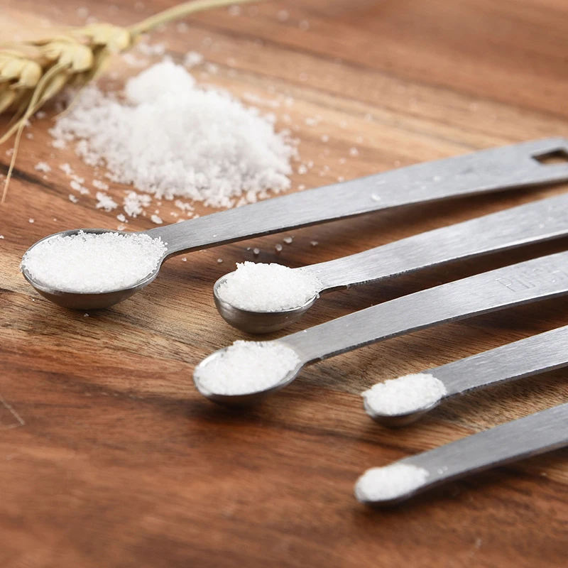 5pcs/Set Measuring Spoon Stainless Steel Coffee Seasoning Multiple Size Spoon