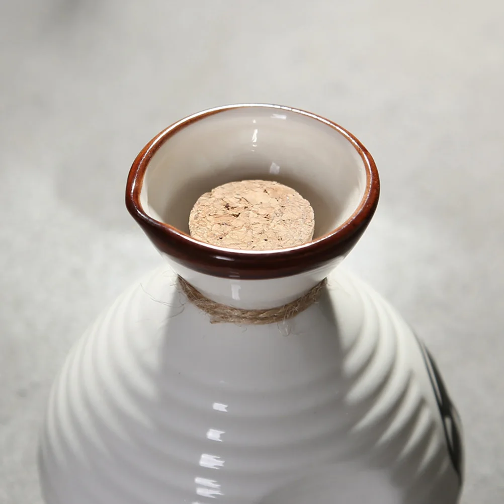 

Ceramic Sake Set White Porcelain Kanji Calligraphy Design for Entertaining Japanese Wine Cups Bar Room Ceramic Sake Set